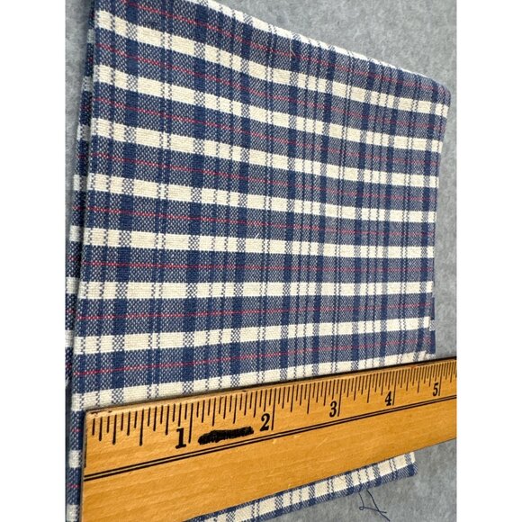 Blue & White Plaid Cotton Fat Quarter Fabric 18x22" Quilting Crafts - Picture 2 of 5